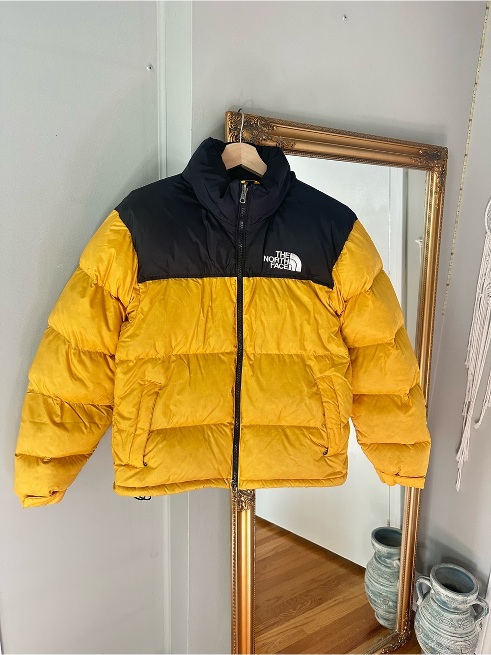 The North Face 700 Yellow and Black Puffer Coat